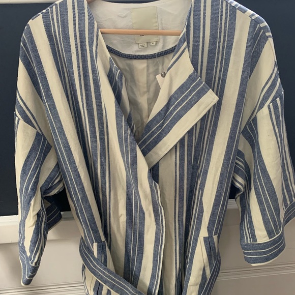 NWT Anthropologie striped linen jacket coat Medium - Picture 2 of 3